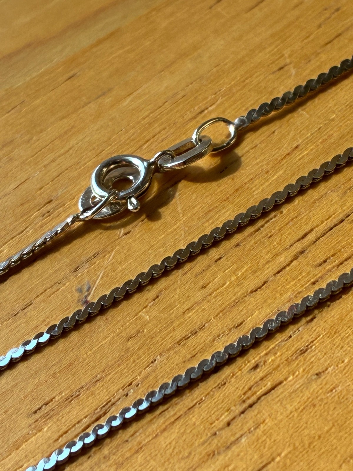 Sterling Silver 925 Flat Serpentine S-link Style Chain Necklace 20 inches x 1mm