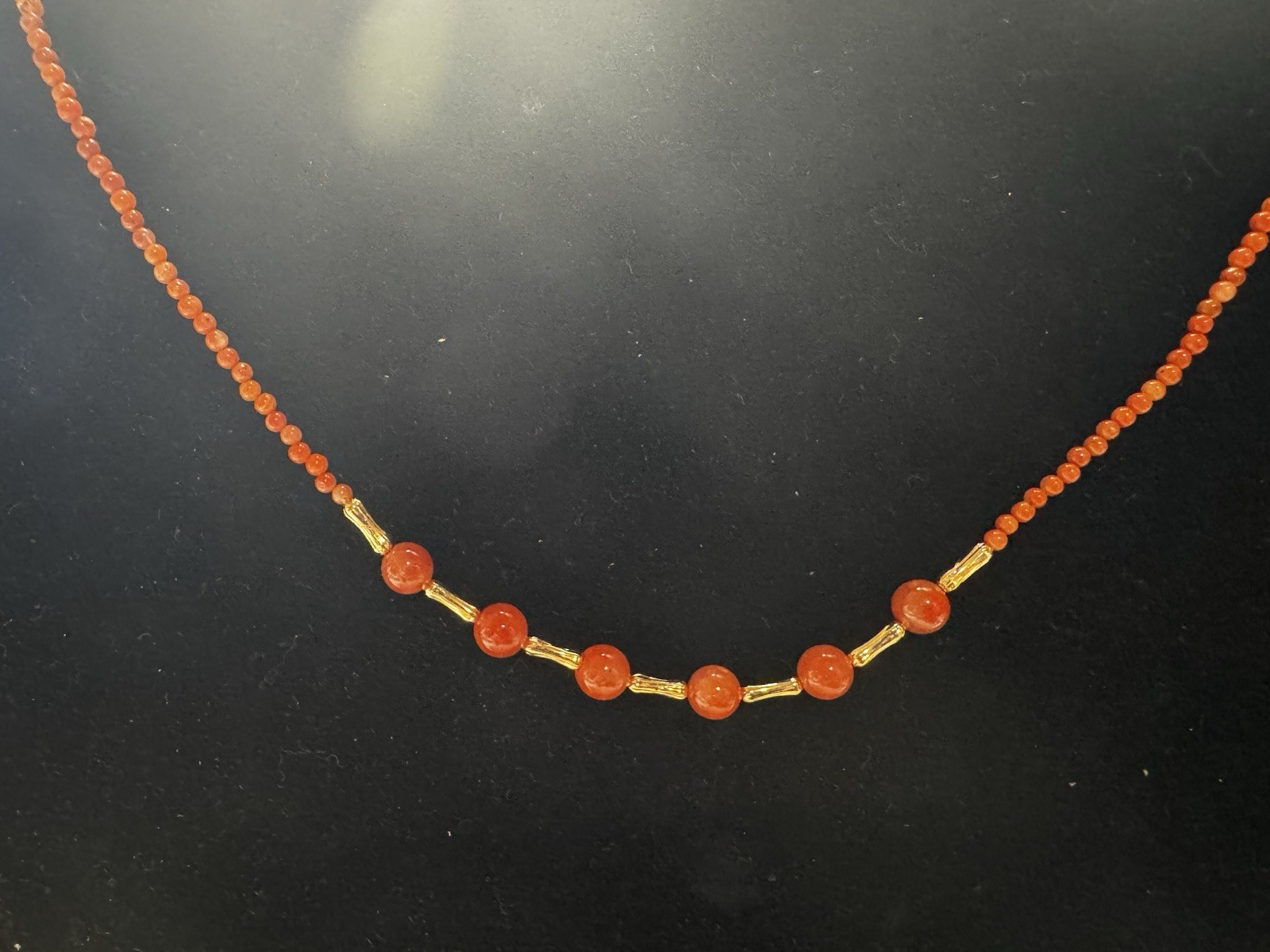 Natural nanhong agate jade necklace 2.5-6mm 17”-19” New in box free shipping