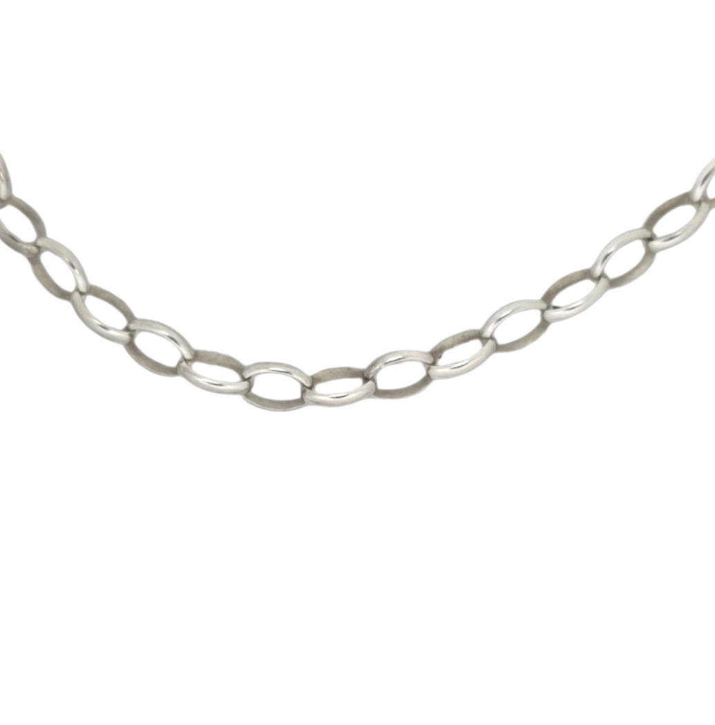 Classic Sterling Silver Oval Link Cable Chain 20″ Necklace 12.8gr #2601