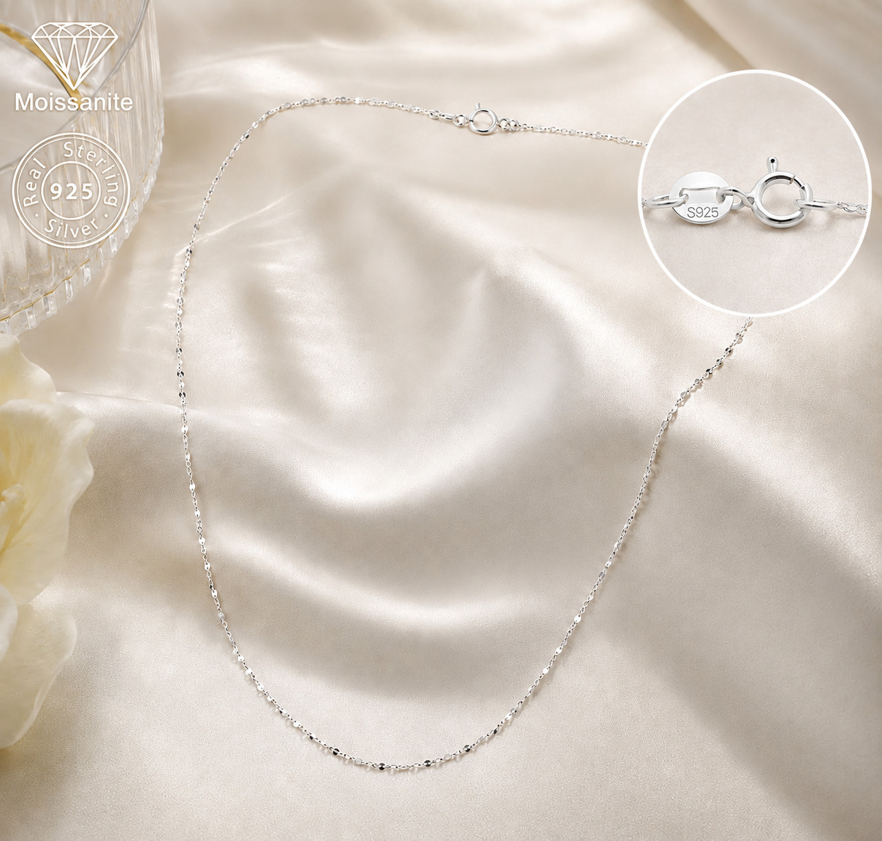 Sparkle Chain Necklace-18″ (45cm) | 925 Sterling Silver