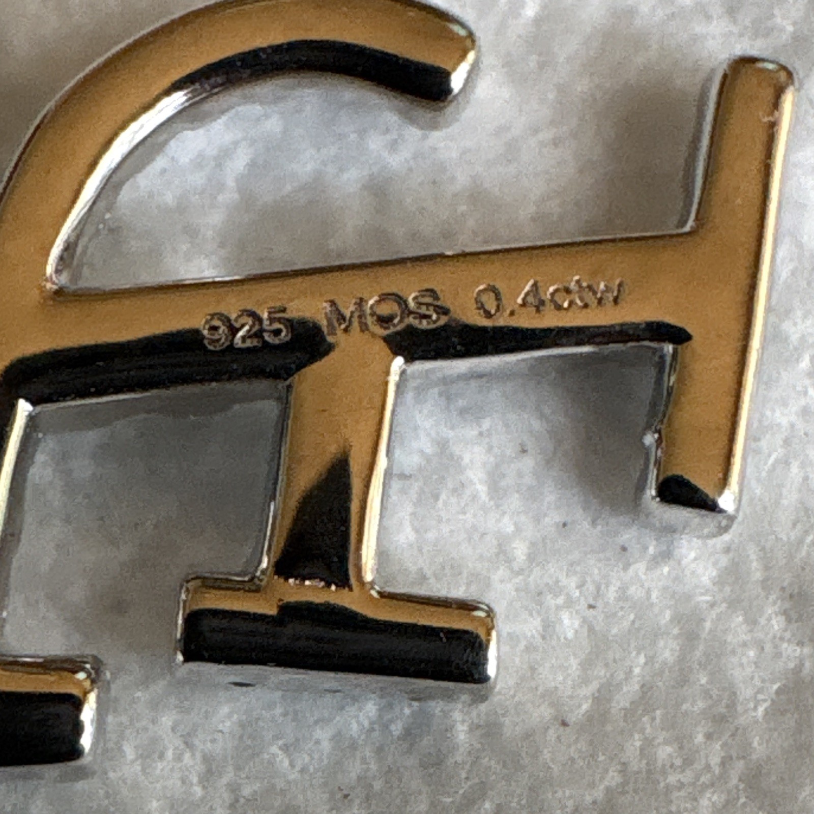 925 Initial Letter F Moissanite Pendant Charm 0.40 ctw