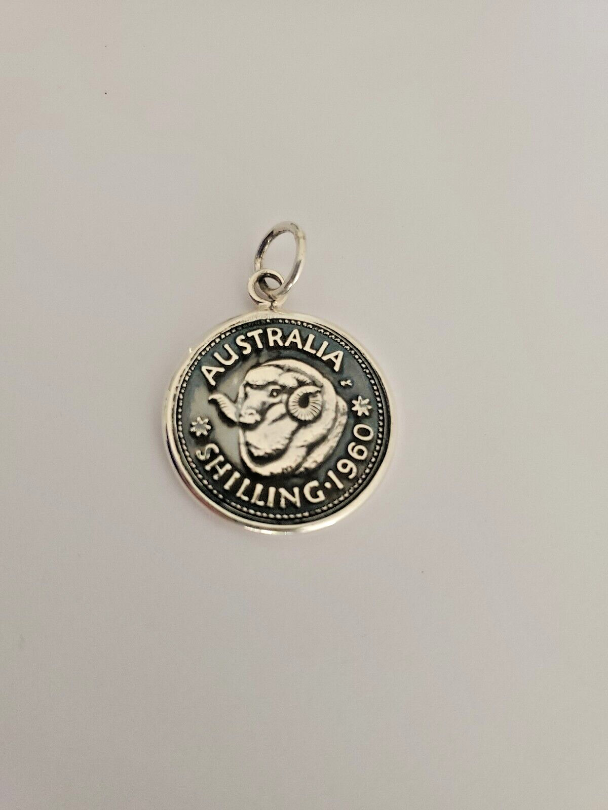 Sterling Silver Australian 1960 Shilling Coin Pendant