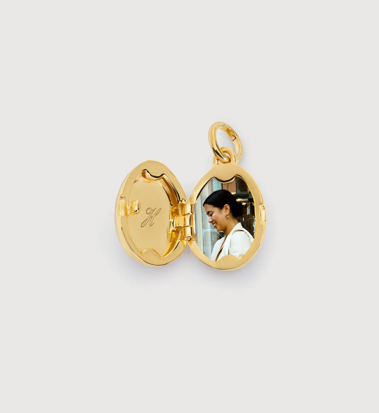 MONICA VINADER 💎 Locket 18k Gold & Rose Quartz RRP £99 Pendant