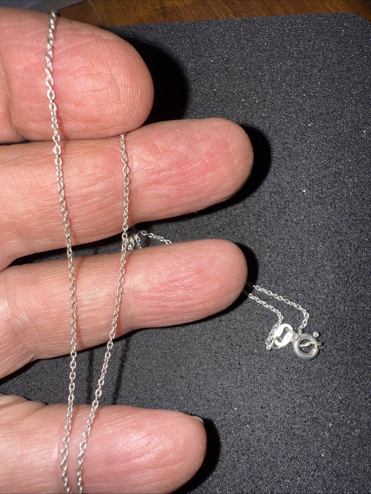 Dainty Small Linked Sterling Silver Chain 20” Marked 925, F.N.A., Italy 1.644g.