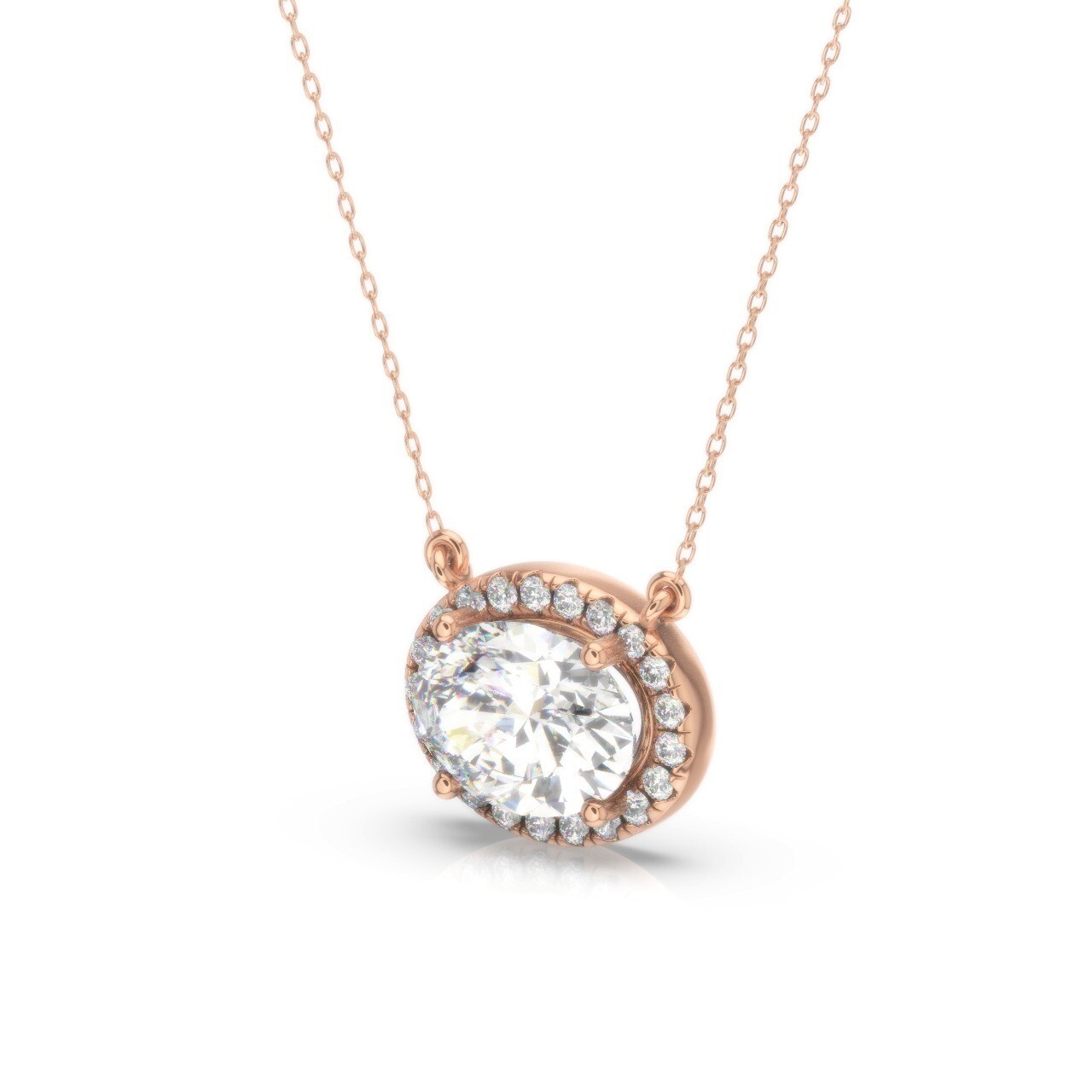 IGI Diamond Pendant VVS2 F Oval 1.65 Ctw Lab Created 14k White Gold Eye Clean