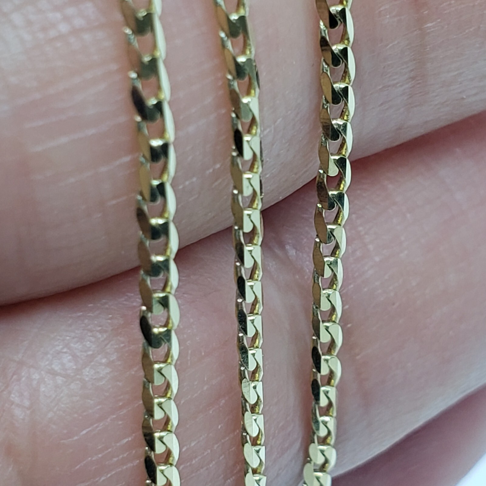 10K Yellow Gold Solid Cuban Link Chain Curb Necklace Bracelet 1.8mm-4mm, 7″~30″