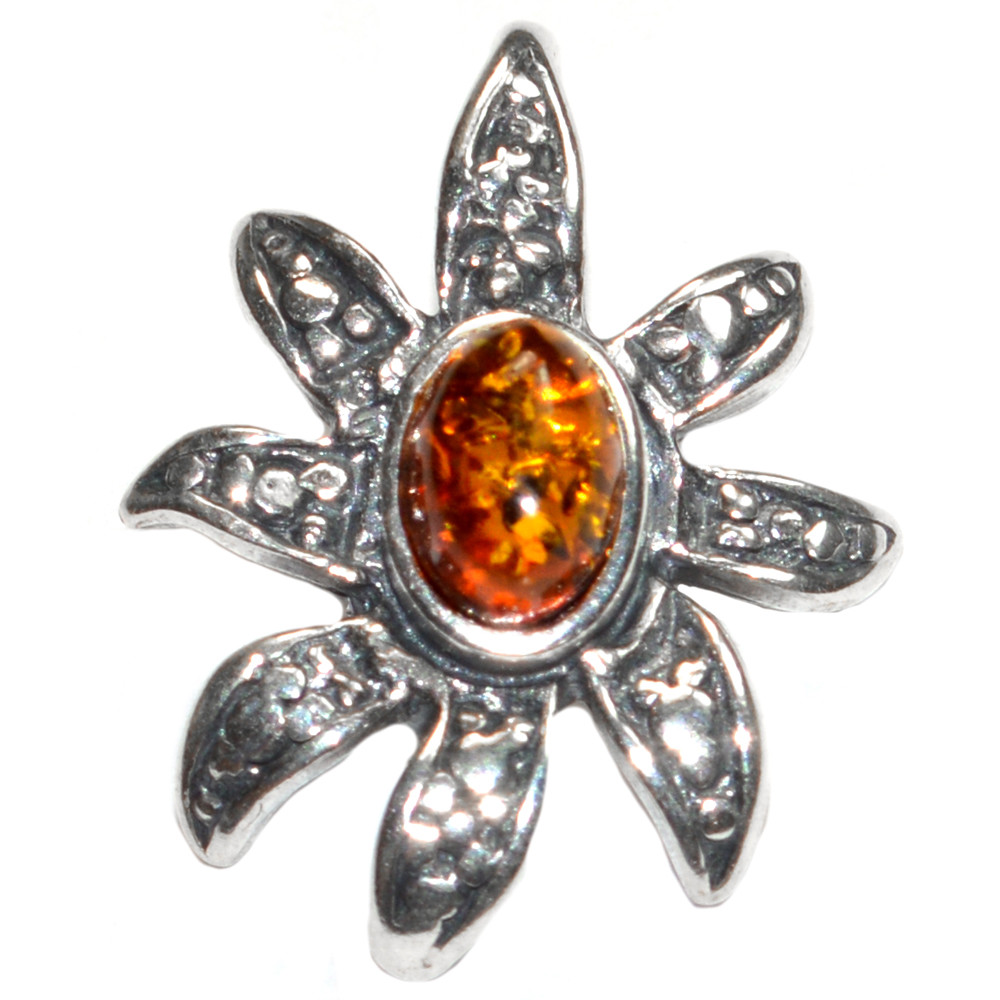 1.9g Authentic Baltic Amber 925 Sterling Silver Pendant Jewelry N-A529