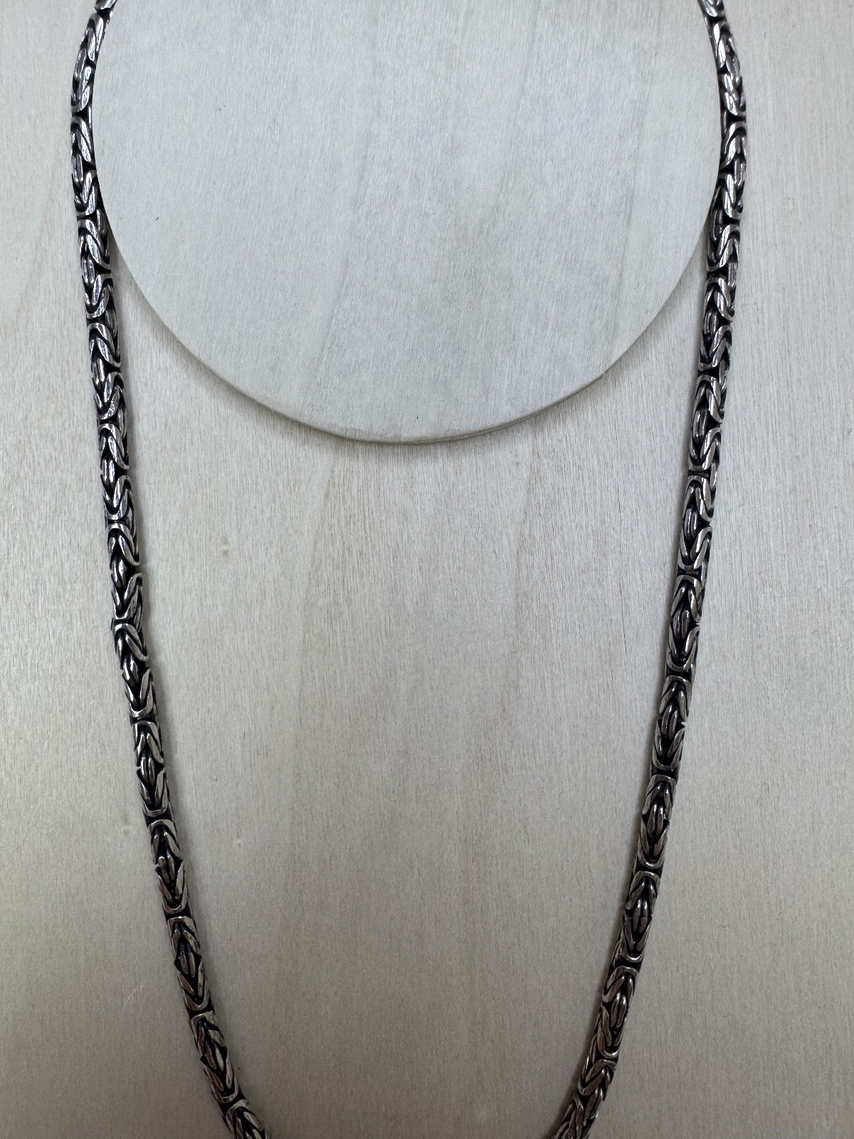 925 Sterling Silver Byzantine Chain Necklace 18.5″ Heavy Woven Bali Style Unisex