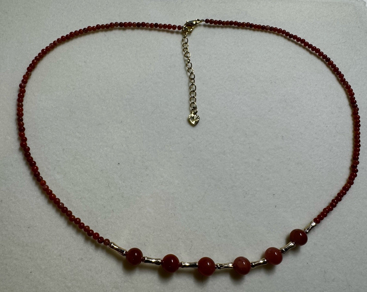 Natural nanhong agate jade necklace 2.5-6mm 17”-19” New in box free shipping