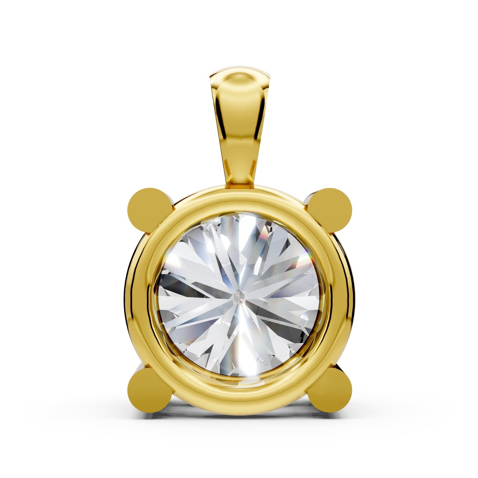 1 Ct Round Lab Grown Diamond Real Solid 14K Gold Pendant