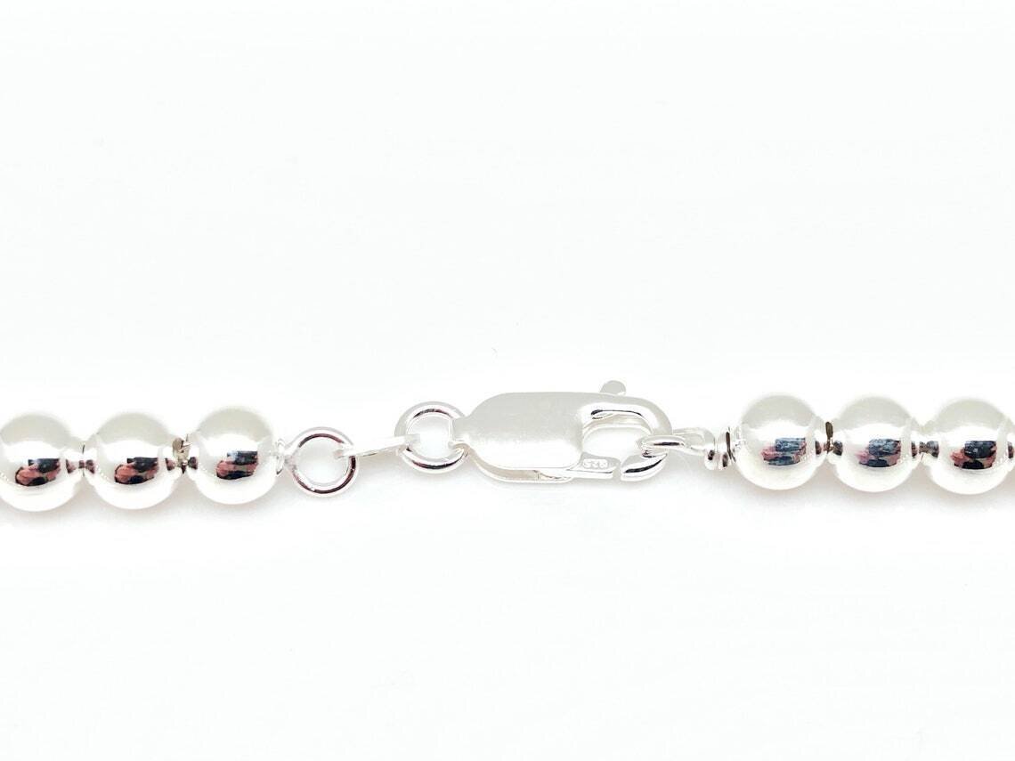 925 Sterling Silver Ball Bead Chain 5mm Necklace .925 Italy – All Sizes