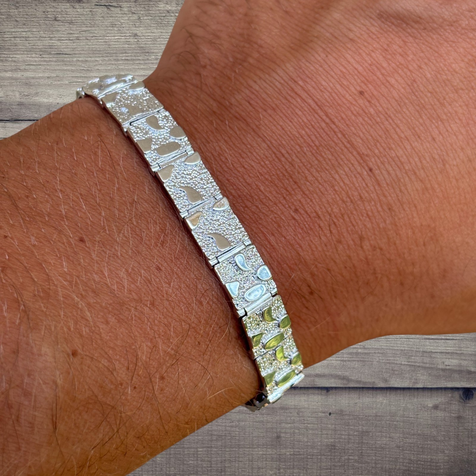 8mm Custom Nugget Bracelet – Real Solid 925 Sterling Silver Or 14k Gold Vermeil