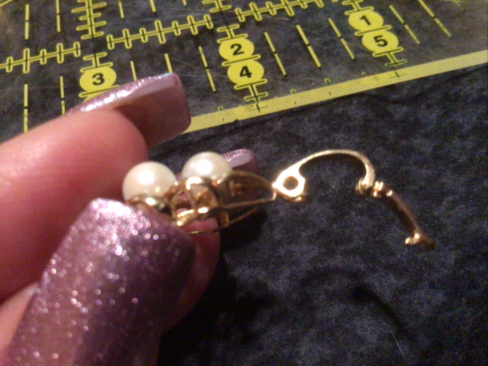 14k Gold Pearl Diamond Charm Pendent Enhancer Pearls Heavy 3.4 Grams