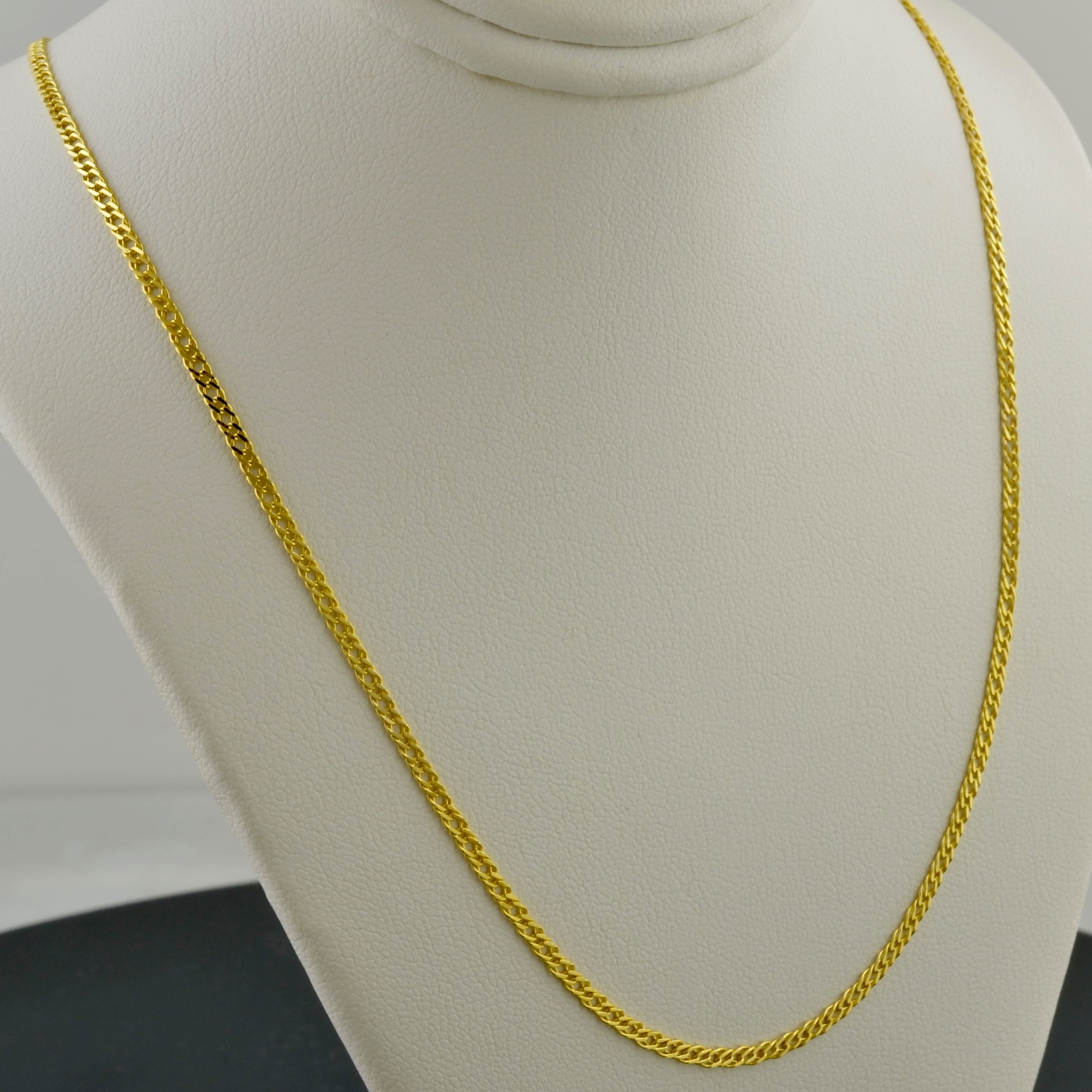 10K YELLOW GOLD 2.0MM DOUBLE CURB LINK 16″, 18″ or 20″ PENDANT CHAIN NECKLACE