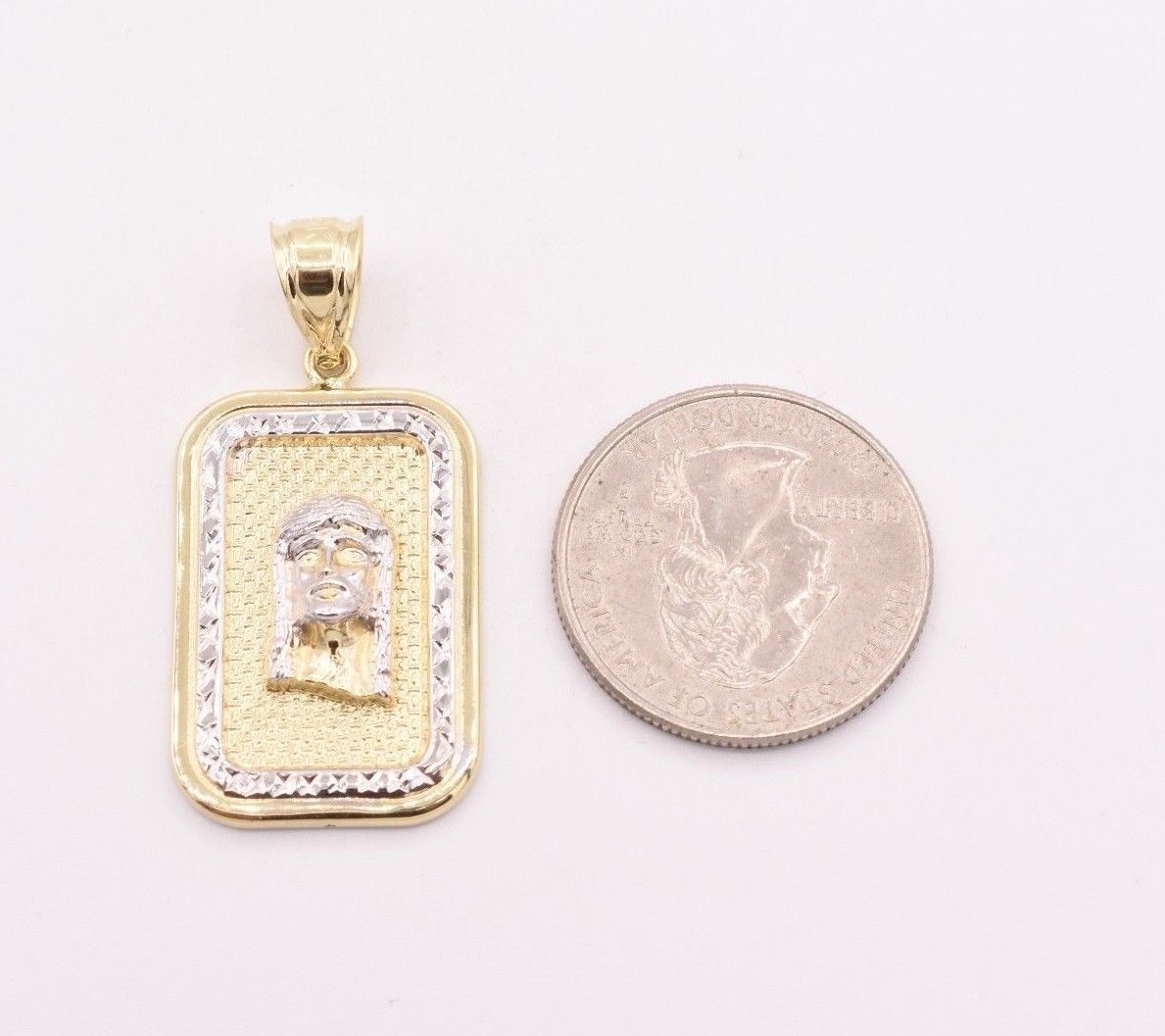 1 1/2″ Jesus Head Medallion Diamond Cut Pendant Real 10K Yellow White Gold