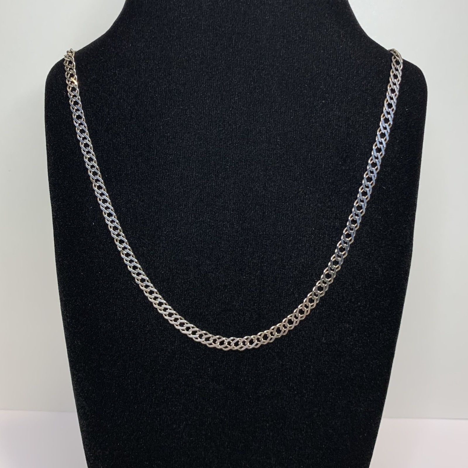 Vtg Milor Italy Sterling Silver Double Curb Link Chain Necklace 22″ 4.5mm 10.15g
