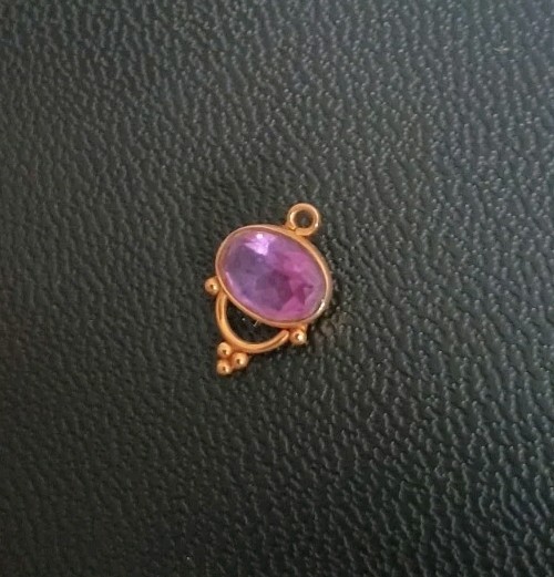Solid 18kt Gold Purple Amethyst Charm
