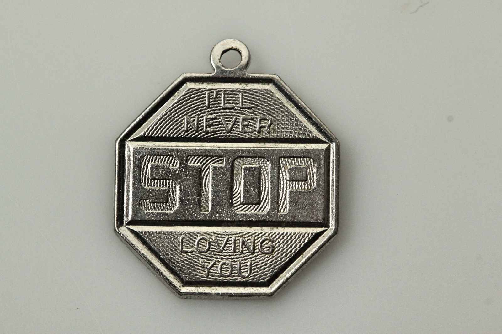 925 Sterling Silver Never Stop Loving You Octagon Pendant 3 Grams (PEN8240)