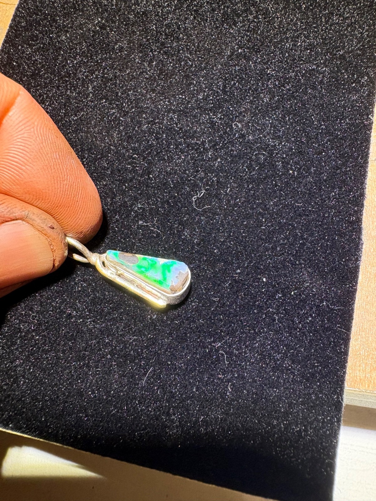 australian black opal pendant