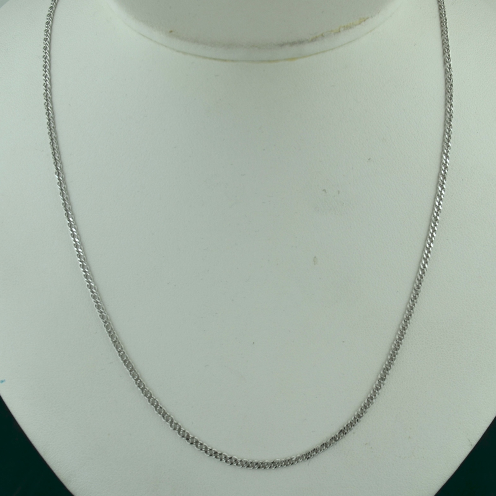 14K WHITE GOLD 2.0MM DOUBLE CURB LINK PENDANT CHAIN NECKLACE