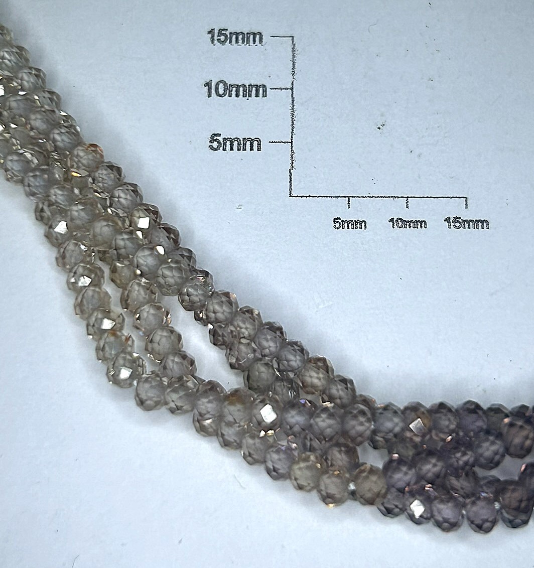 Natural Multi Color Zircon Faceted Rondelle Beads Necklace.