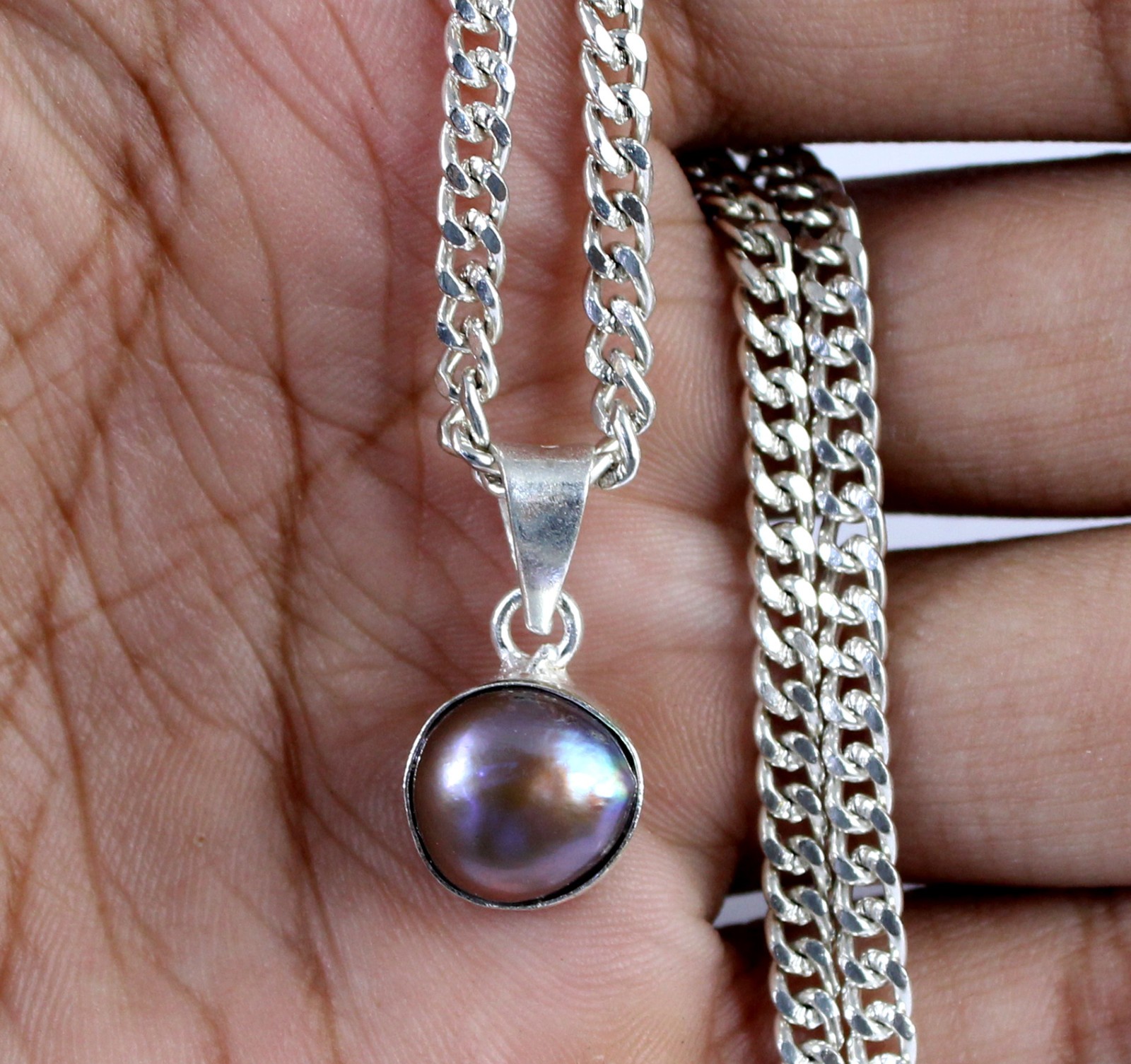 6.25 Ct Natural Tahitian Black South Sea Pearl Round Gemstone Pendant See Video