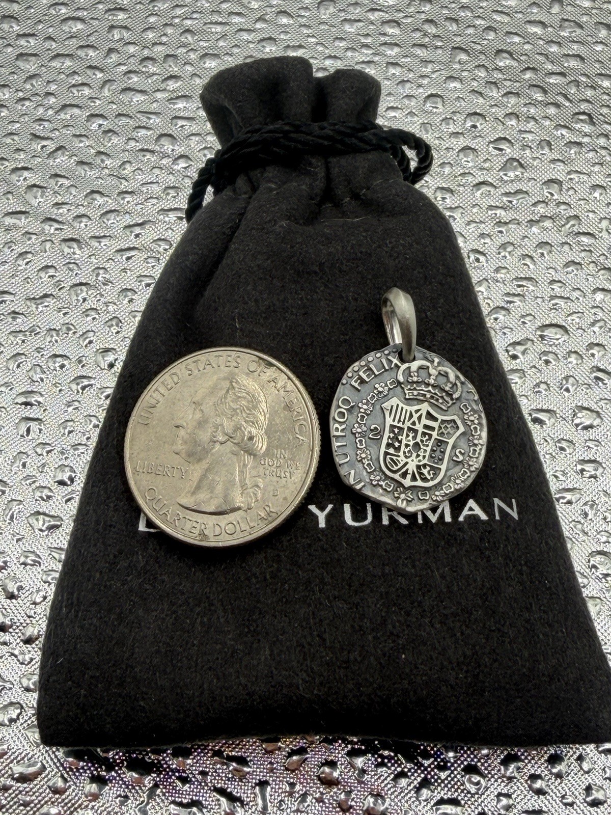 David Yurman Sterling Silver Shipwreck Coin Amulet Pendant