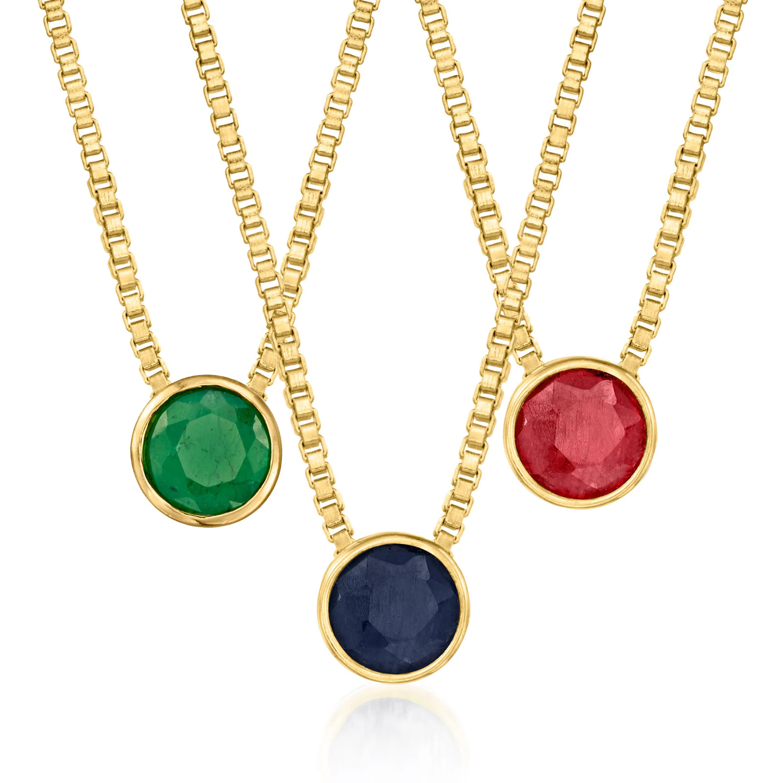 June/Cultured Pearl – Bezel-Set Birthstone Necklace in 18kt Gold Over Sterling