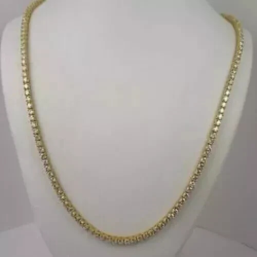 Women’s Tennis Necklace 16CT Round Cut LabCreated Diamond 14K Wh Gold Plated 18″