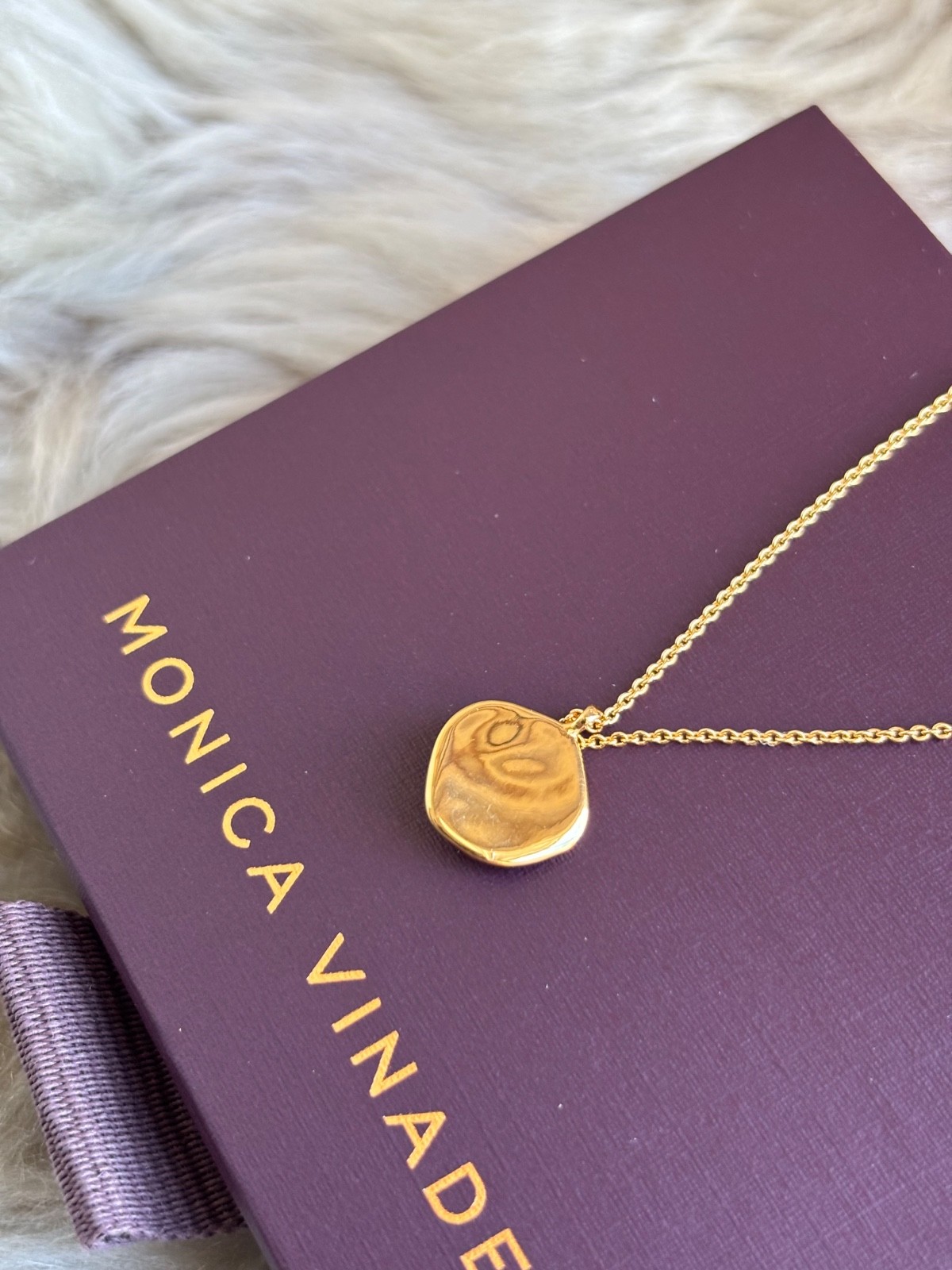 MONICA VINADER 💎 Capri Pearl Disc Necklace 18k Gold & Pearl RRP £139
