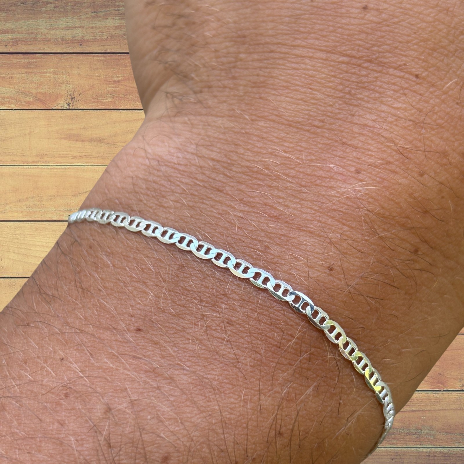 2.5mm Mariner Bracelet – Real Solid 925 Sterling Silver Or 14k Gold Vermeil