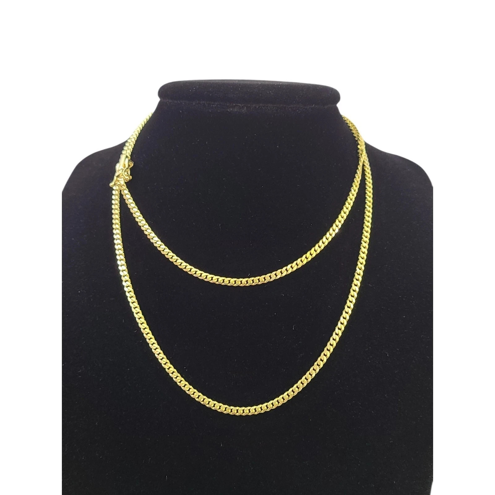 10k Solid Gold Miami Cuban Chain 2mm 3mm 4mm 5mm 18 20 22 24 inch Men Women