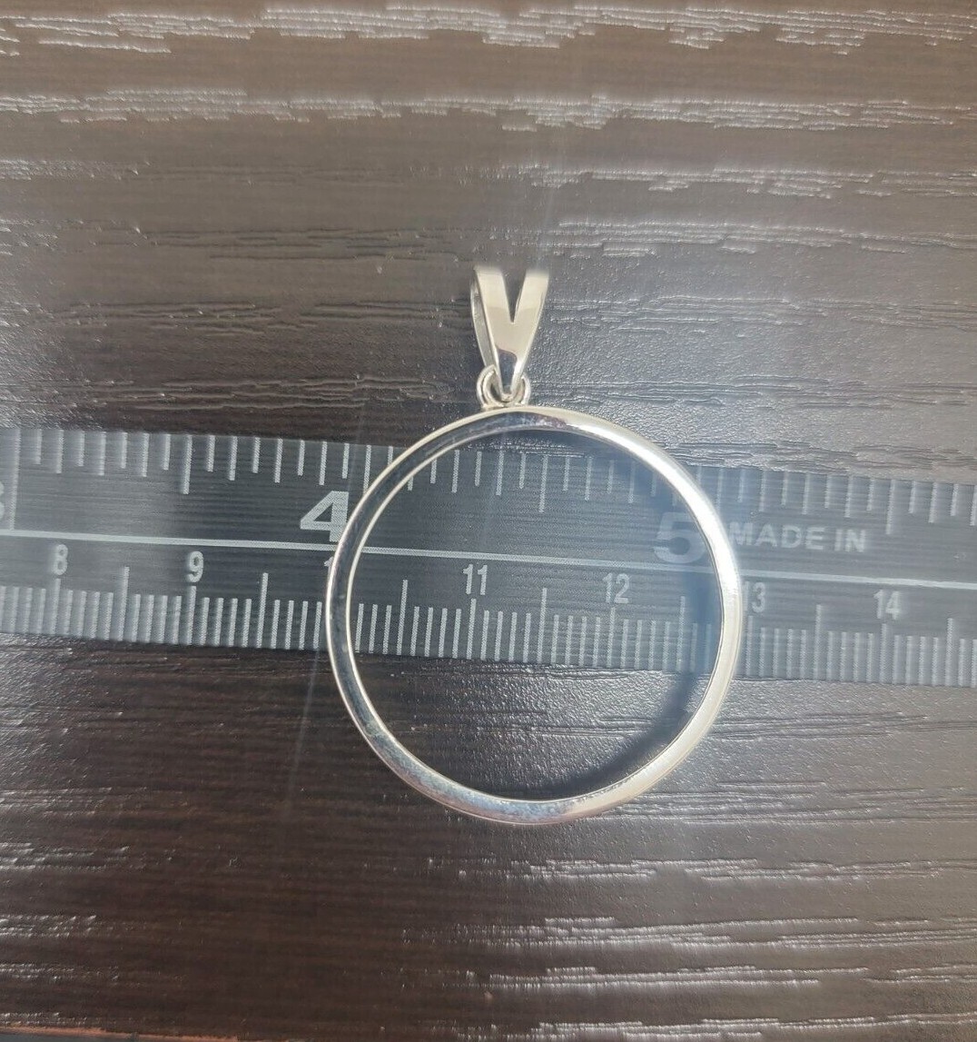 Sterling Silver Bezel Susan B Anthony Sacagawea 27 mm Coin Prong Back Round Edge