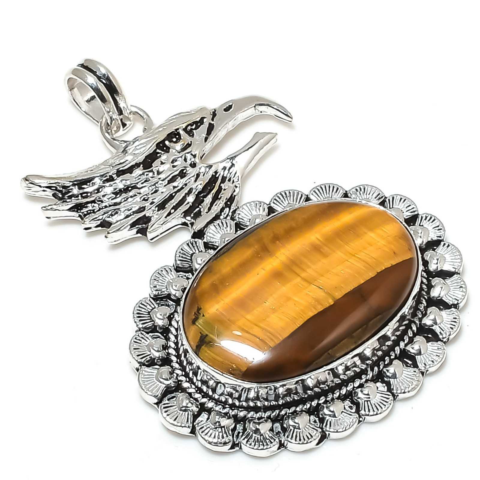 Tiger’s Eye Gemstone Handmade 925 Steling Silver Pendant Jewelry Gifts For Love