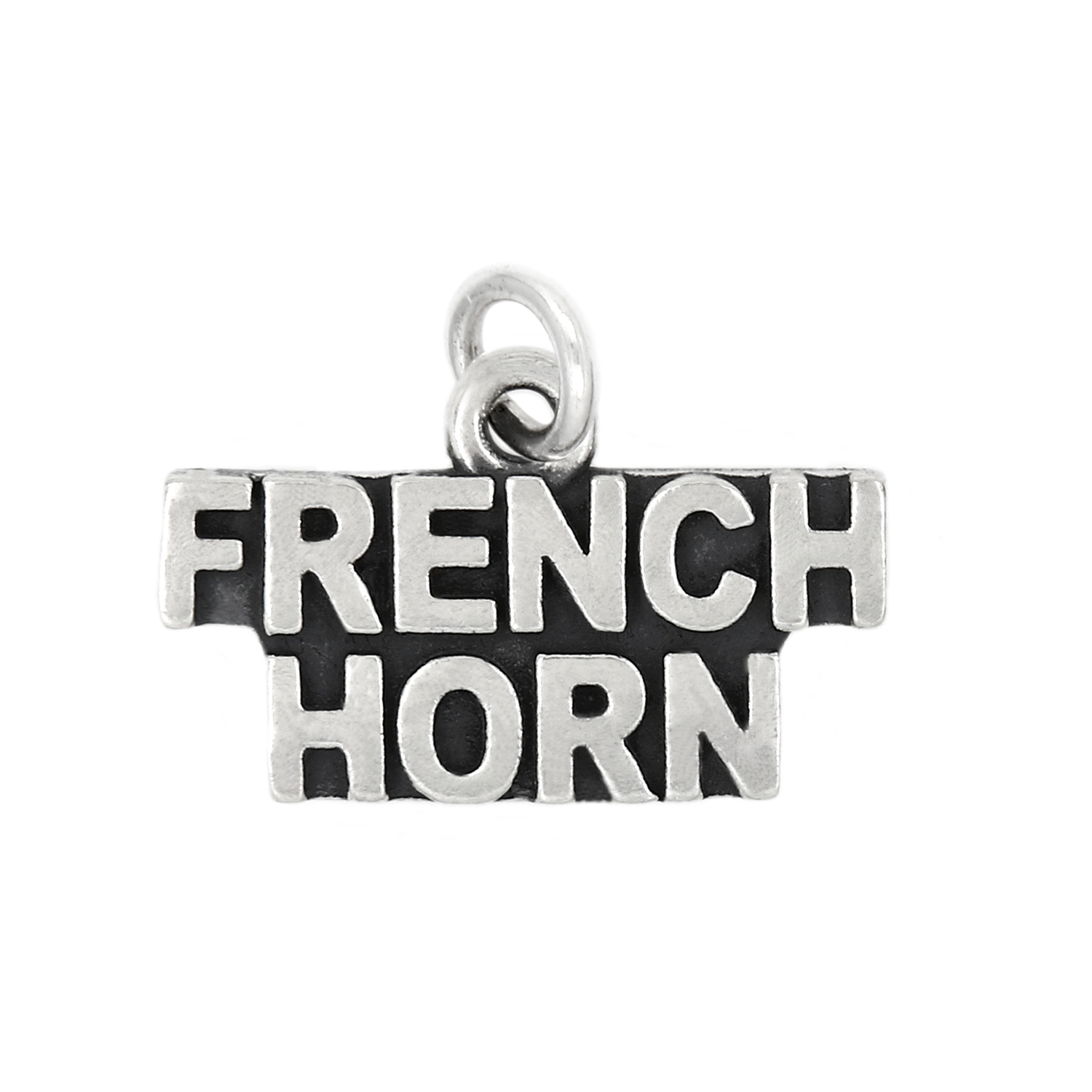 Sterling Silver Frech Horn Band Music Charm Pendant