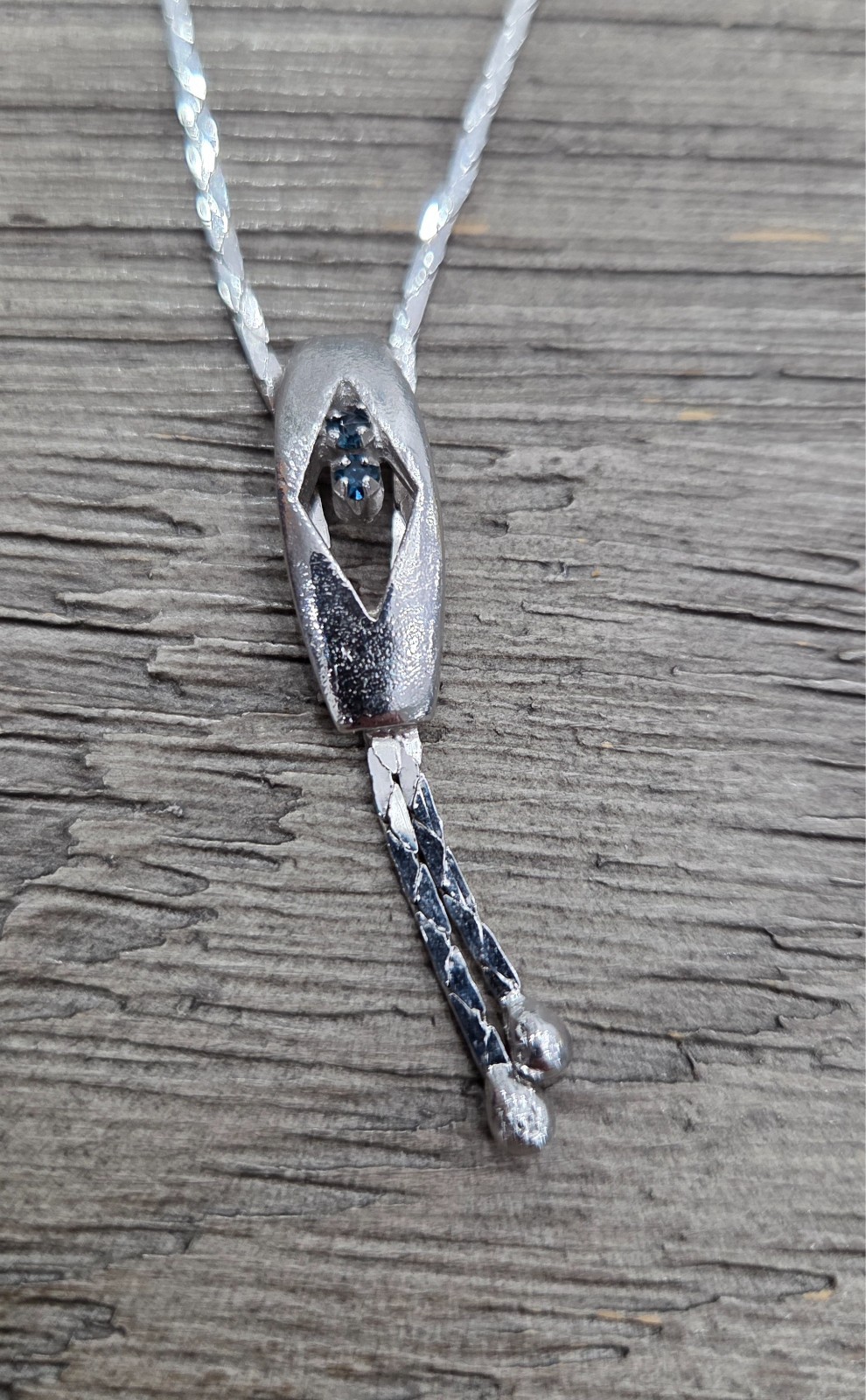 2 Italian Sterling Silver Pendant Necklaces w/ Stones Marked 925 Italy 14 grams