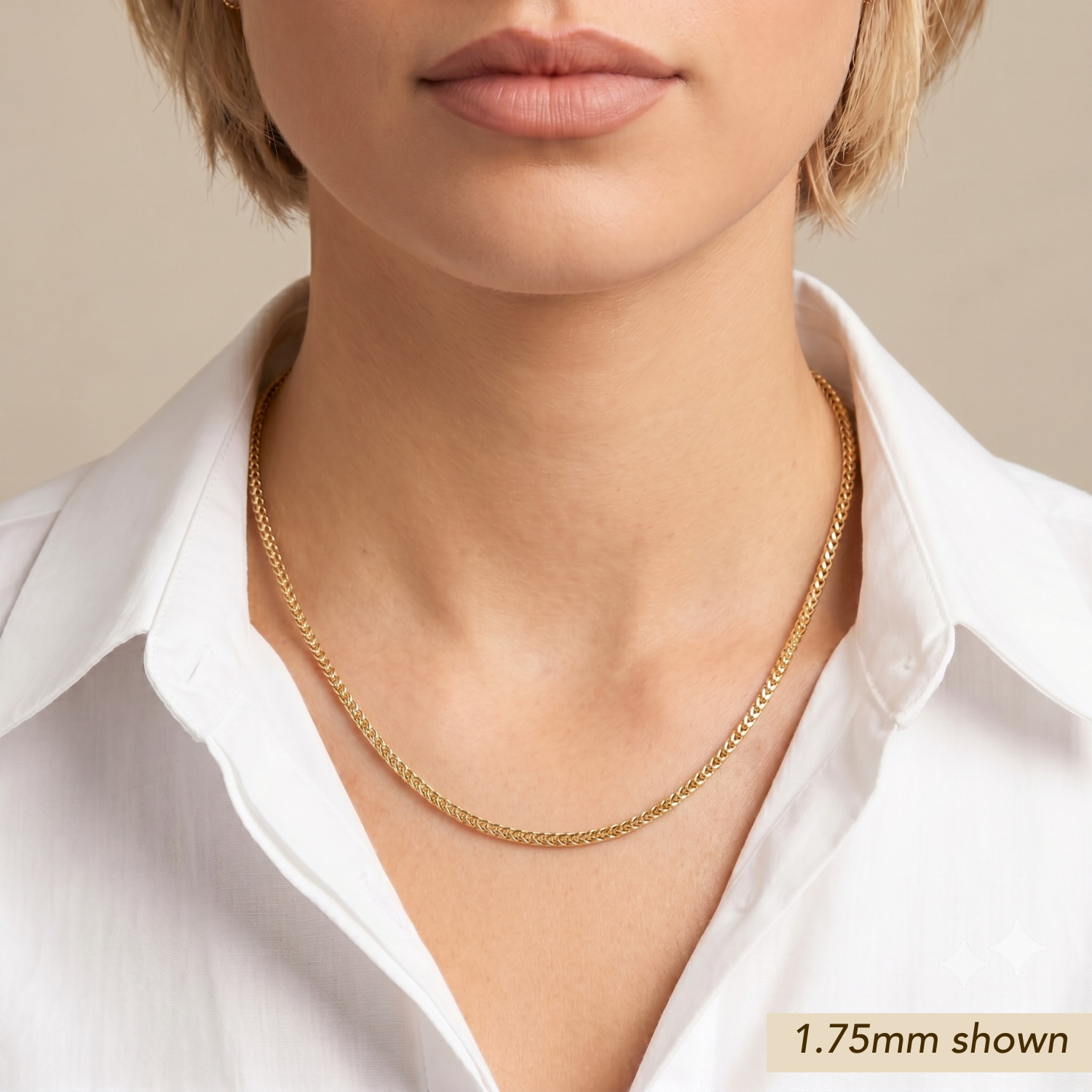 Gold 1.5mm 1.75mm Franco Chain Italian Necklace 16″-22″ 925 Sterling Silver