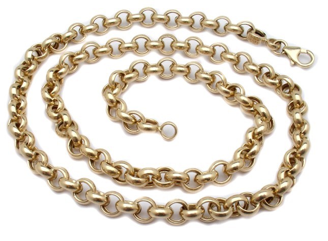Charm Rolo Chain Necklace Real 14K Yellow Gold 16″ 18″, 20″, 22″, 24″ 26″ 28″ 30
