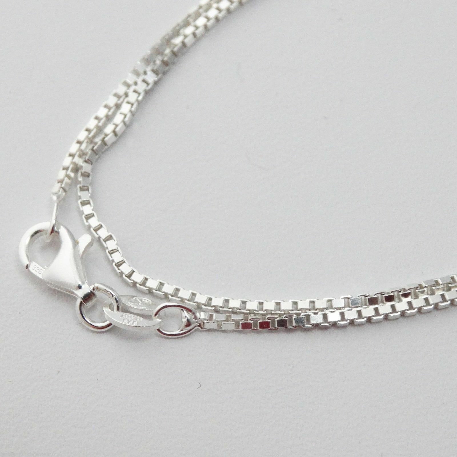 1.2mm Box Chain Necklace – 925 Sterling Silver – Italy 16″, 18″, 20″, 22″, 24″