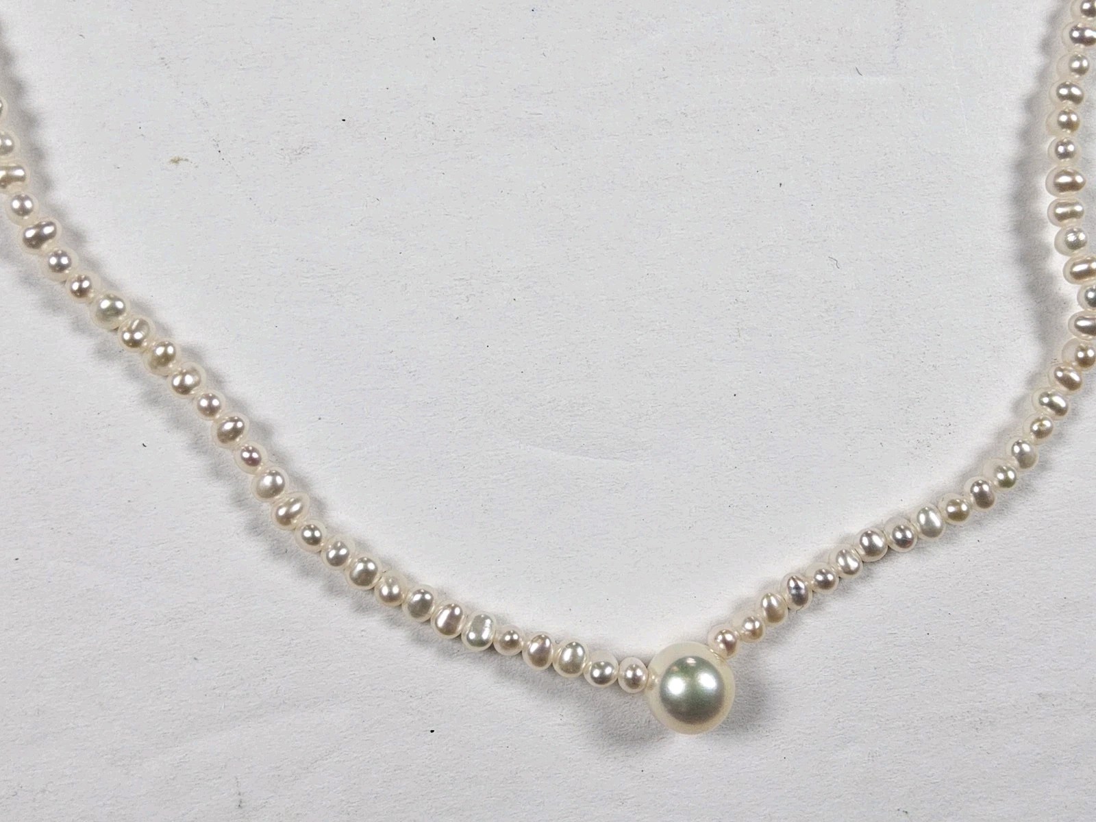 Dainty Seed Pearl With Pearl Pendant Ivory Necklace