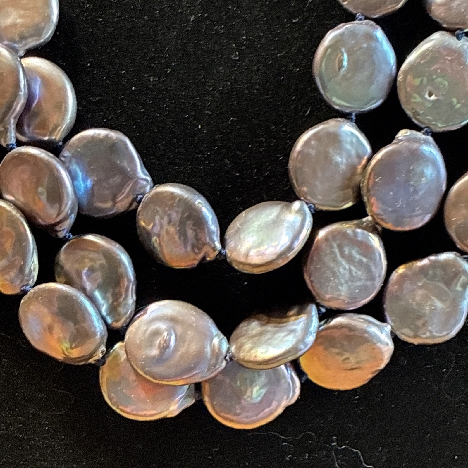 Signed LUC Lucas Lameth Sterling Peacock Keshi Pearl 3 Strand Necklace Bracelet