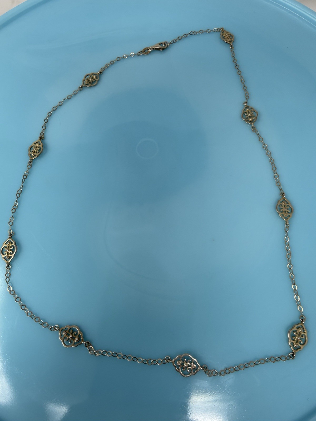 24” JCM Long Layering Sterling Silver 925 Fancy Scroll Station Necklace 8.1g