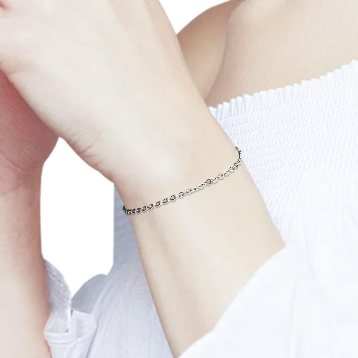 3 Pieces 925 Sterling Silver Necklace Extenders Necklace Extension Chain for Wom
