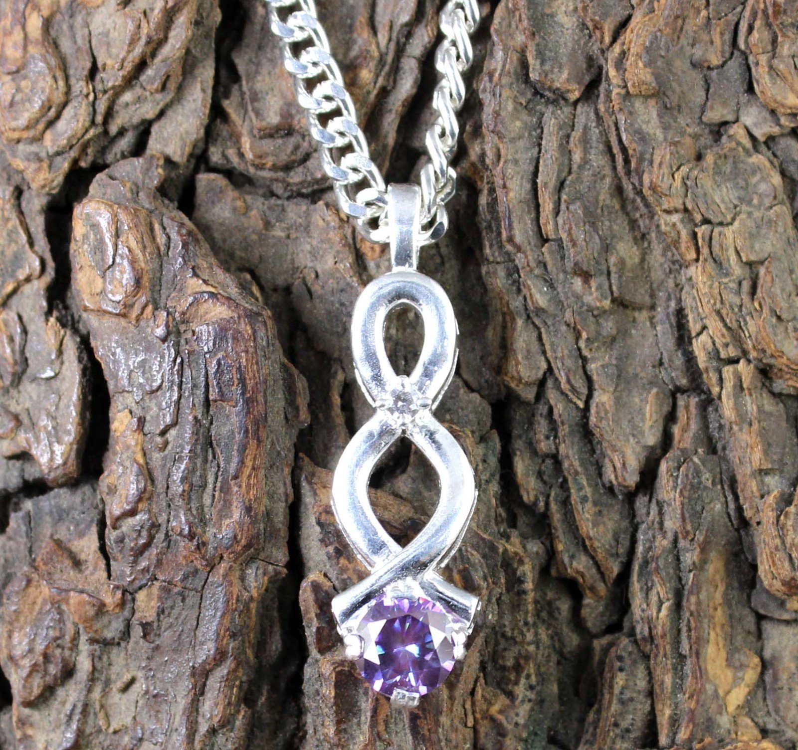 1.13 Ct Purple Diamond Solitaire 6 x 6 mm Round Brilliant Cut Certified Pendant