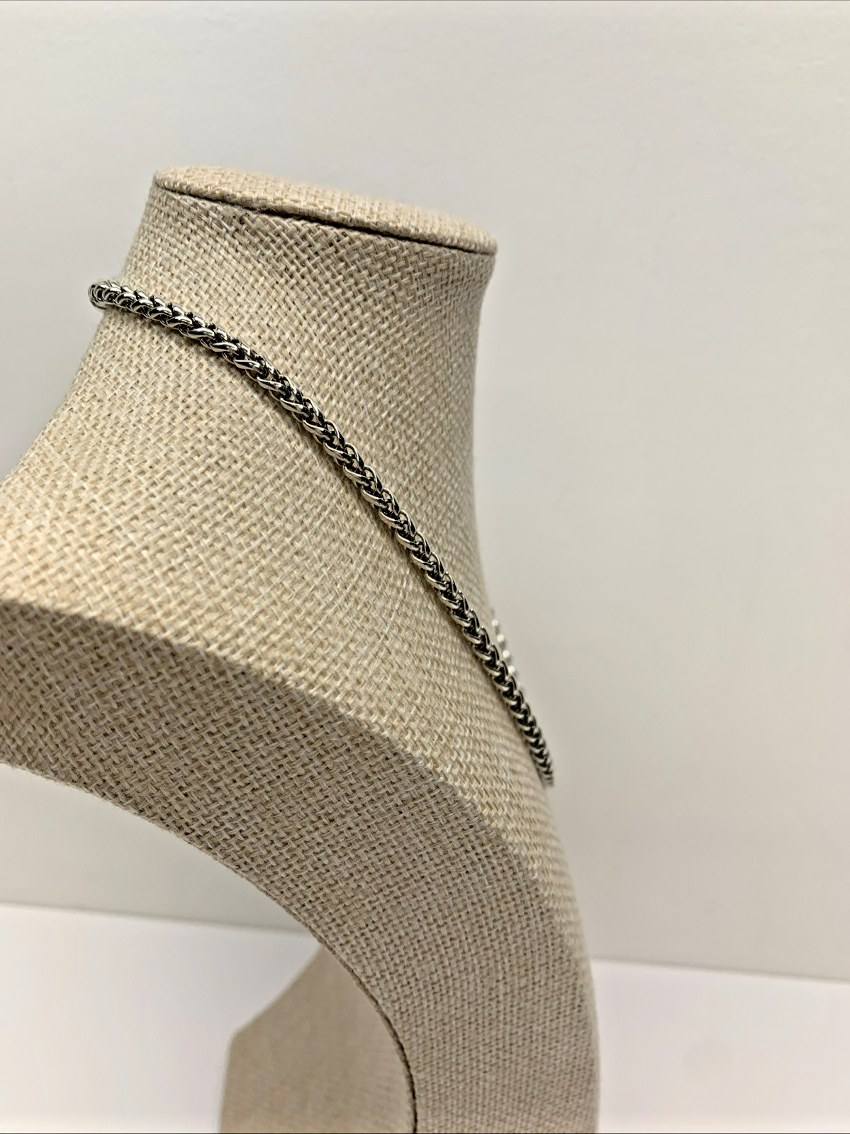 David Yurman Signed 925 Sterling Silver 4mm Wheat Weave Chain Necklace 16″ 23.5g
