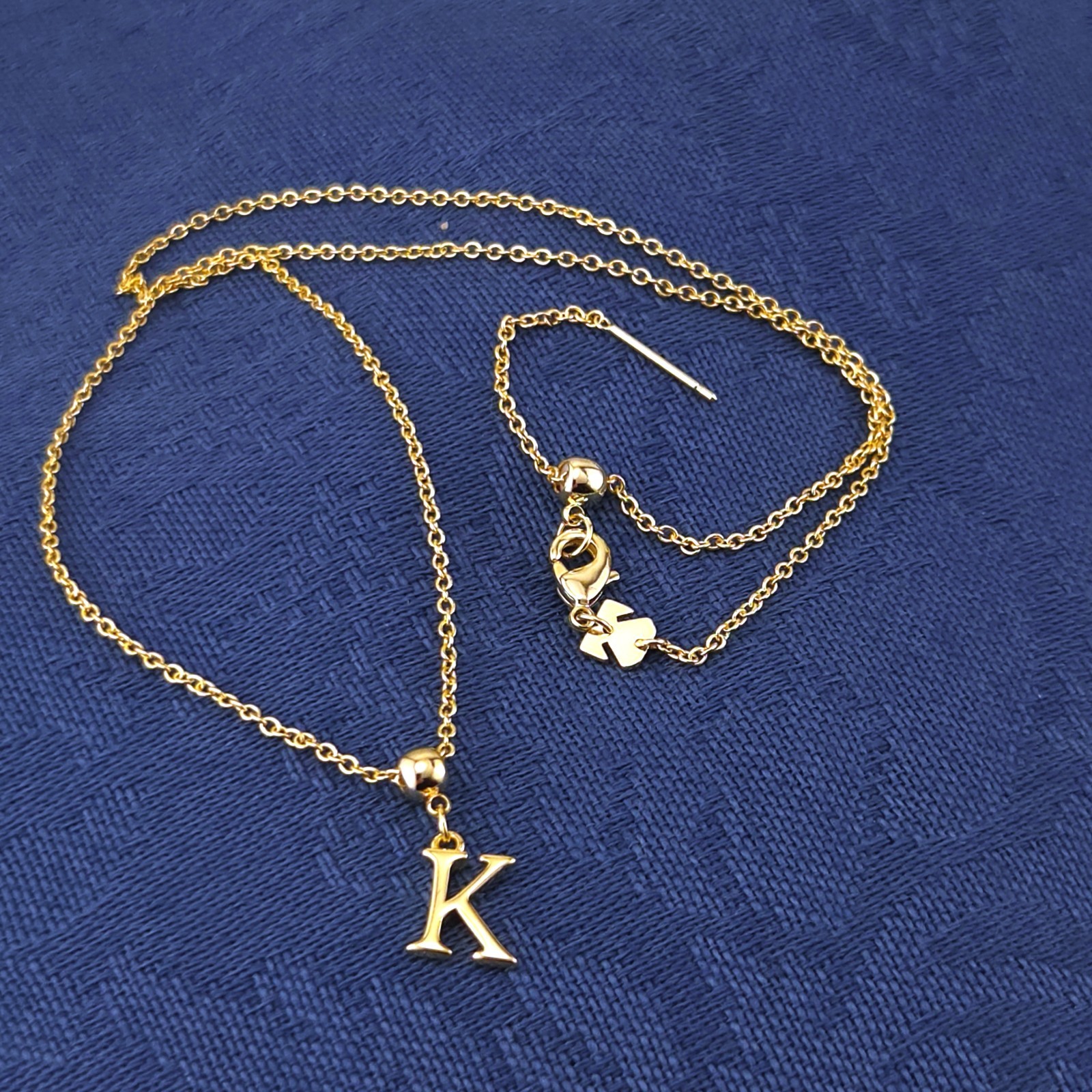 Personalized Initial Necklace – 14k Gold or Silver, Adjustable Letter Pendant