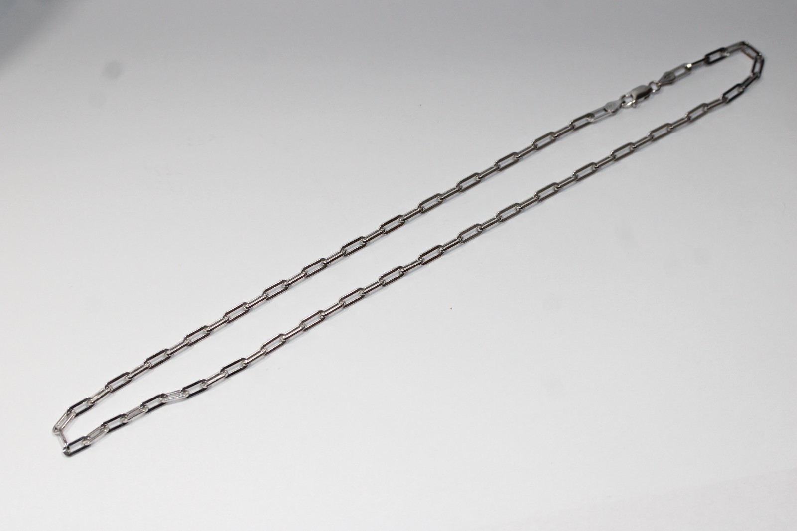 925 Solid Sterling Silver Paperclip Rolo Chain Necklace For Women 3.5mm #0028