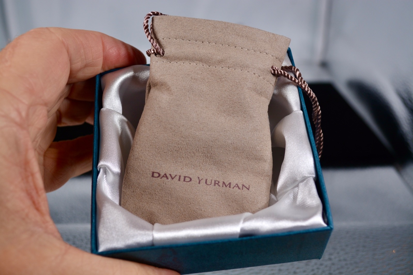 David Yurman Sterling Silver Compass Amulet Pendant with Black Diamond