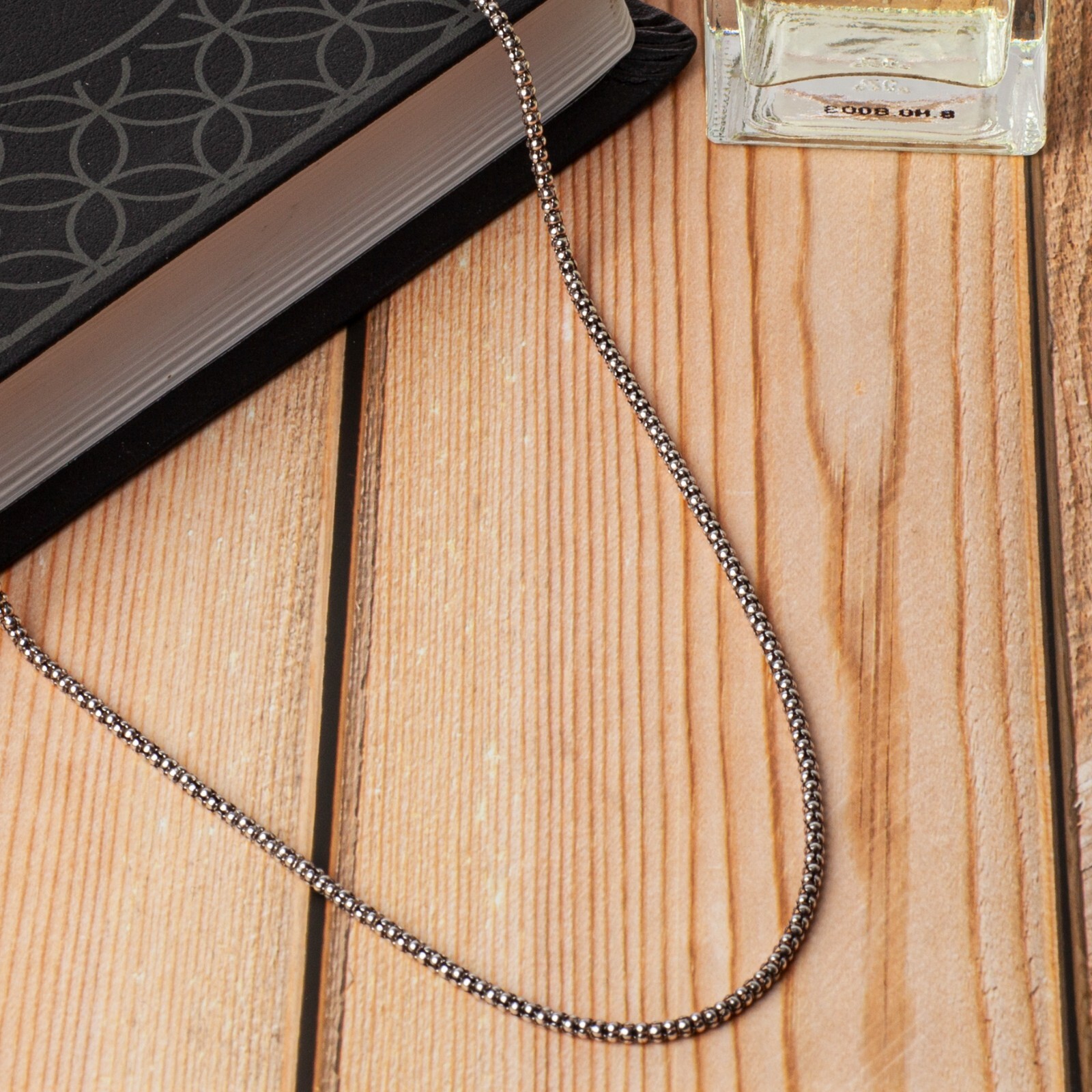 Solid 925 Oxidized Sterling Silver Italian Popcorn Coreana Chain 2.5mm