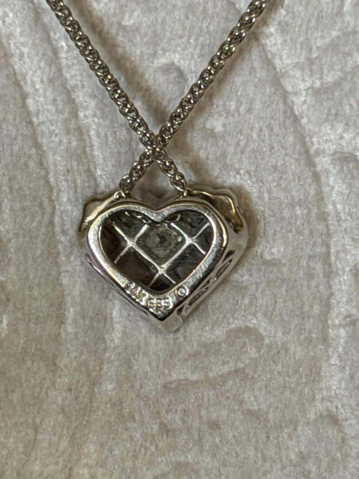 14K White Gold 1.00 CTW Invisible Set Diamond Heart Pendant Necklace VS2/I